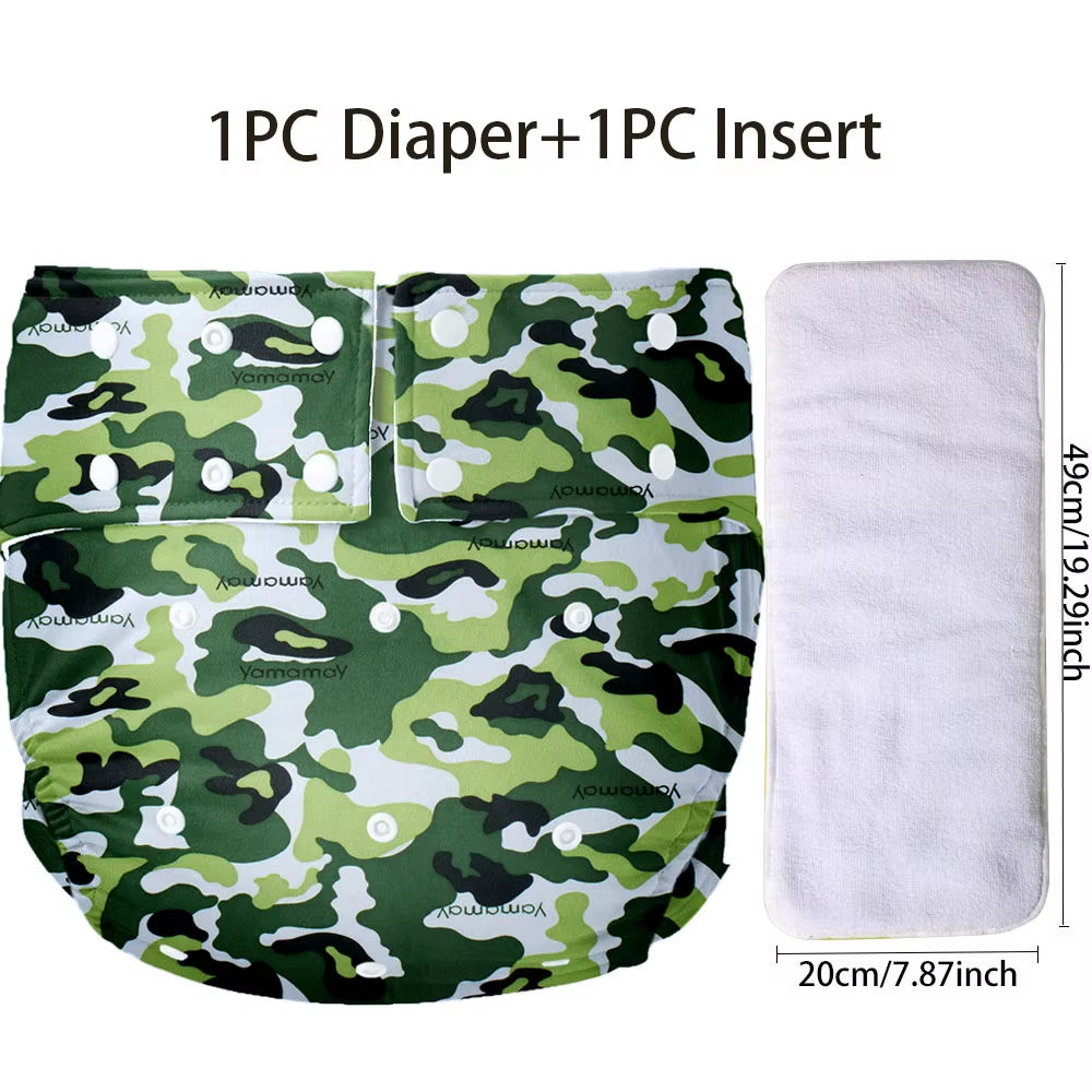 Washable Adult Cloth Diapers Reusable Adult Pocket Nappy Waterproof Diaper Pants for Adults Breathable Teenage Nappy Trousers