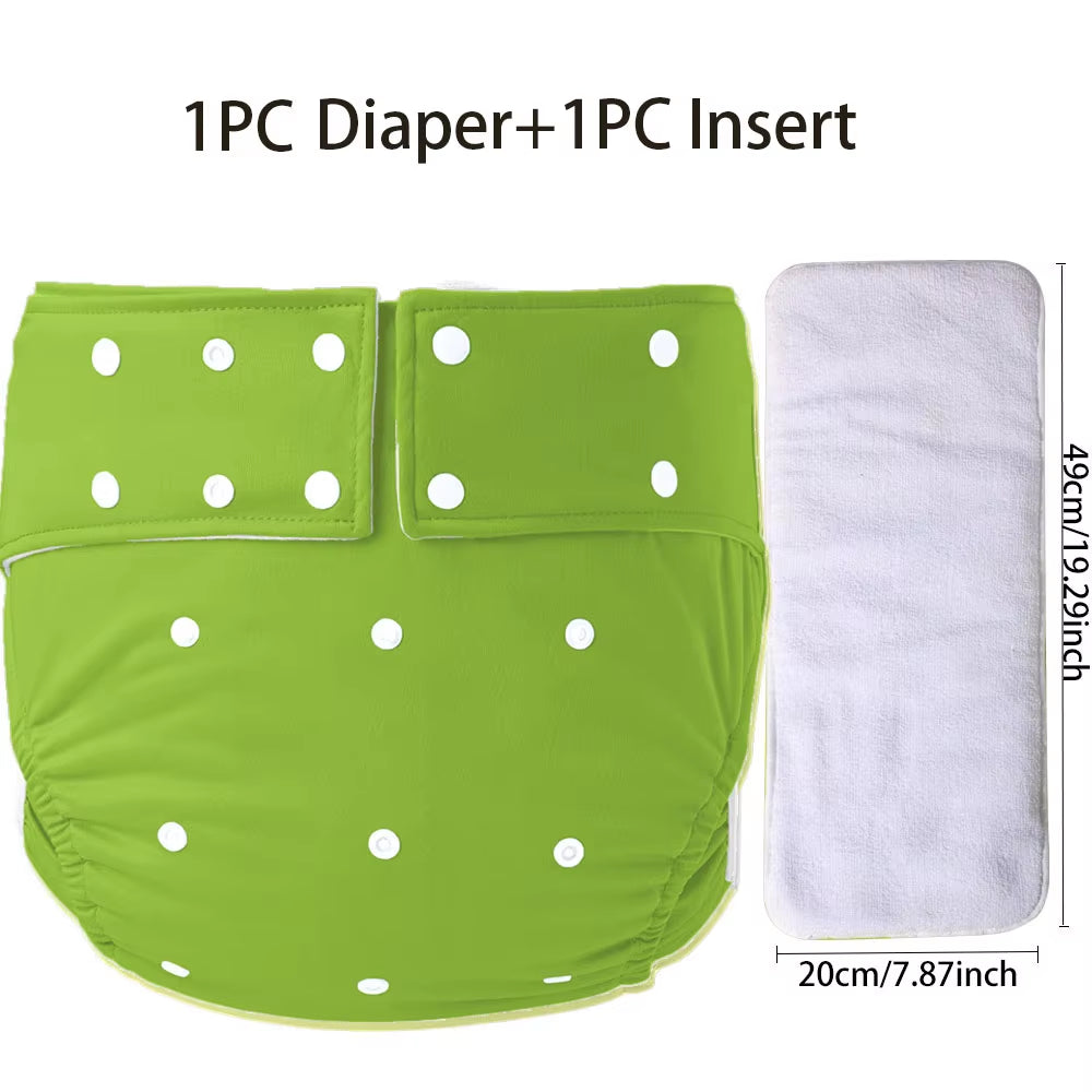 Washable Adult Cloth Diapers Reusable Adult Pocket Nappy Waterproof Diaper Pants for Adults Breathable Teenage Nappy Trousers