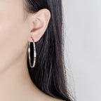 925 Sterling Silver Square Cutting Earrings for Women 3/4/5/6 CM Big Earrings Jewelry Ladies Aesthetic Accessories