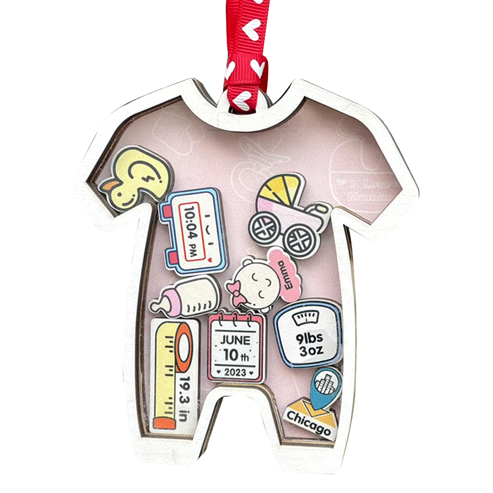 Christmas Baby Clothes Plaques Decor Wooden Baby round Board Ornament Baby First Xmas Ornament Tree Car Pendant Decorations