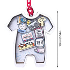 Christmas Baby Clothes Plaques Decor Wooden Baby round Board Ornament Baby First Xmas Ornament Tree Car Pendant Decorations