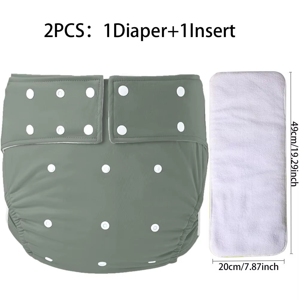 Washable Adult Cloth Diapers Reusable Adult Pocket Nappy Waterproof Diaper Pants for Adults Breathable Teenage Nappy Trousers