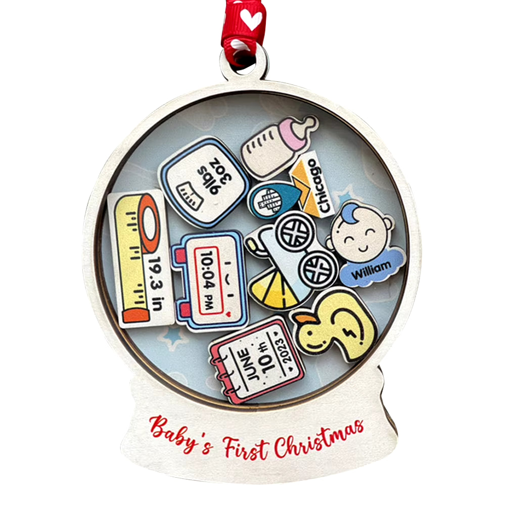 Christmas Baby Clothes Plaques Decor Wooden Baby round Board Ornament Baby First Xmas Ornament Tree Car Pendant Decorations