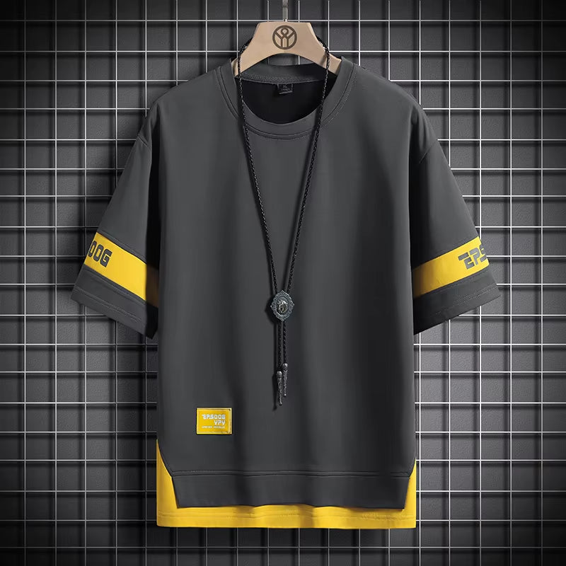 2025 Summer Hip Hop Loose Tshirts Mens Streetwear T-Shirts Casual Classic Short Sleeves Black White Tshirt Tees Oversize 5Xl