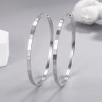925 Sterling Silver Square Cutting Earrings for Women 3/4/5/6 CM Big Earrings Jewelry Ladies Aesthetic Accessories
