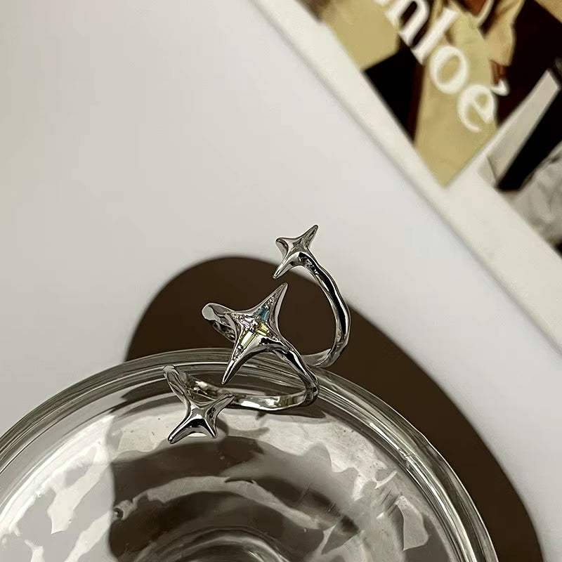 Women'S Ring Simple Star Ring Open Mouth Adjustable Awning Send Girlfriend Girlfriends Gift Jewellery Jewellery