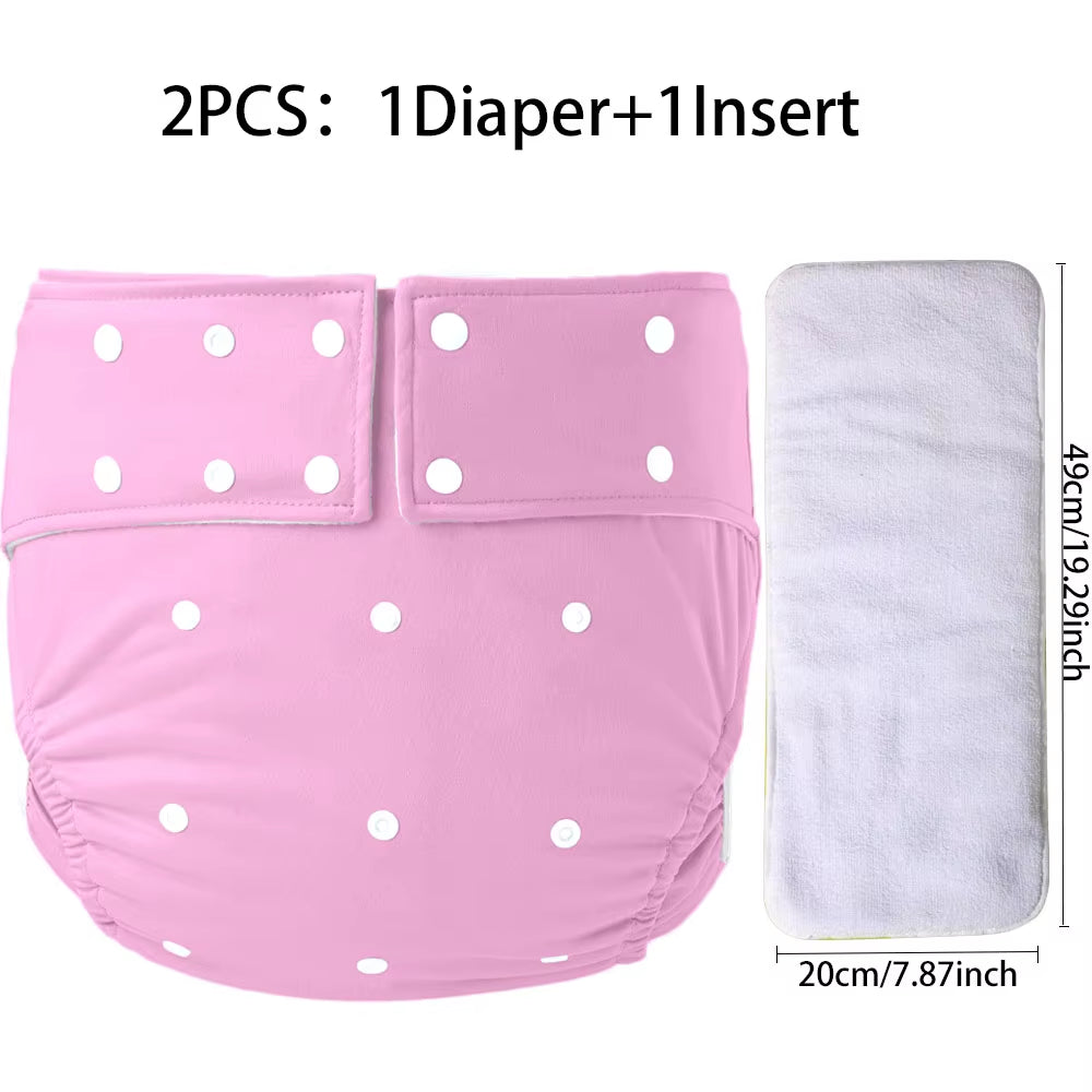 Washable Adult Cloth Diapers Reusable Adult Pocket Nappy Waterproof Diaper Pants for Adults Breathable Teenage Nappy Trousers