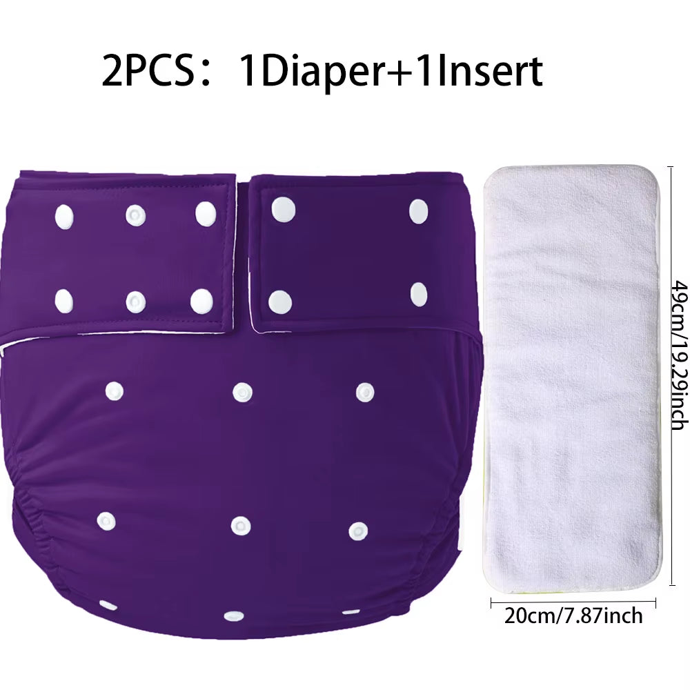 Washable Adult Cloth Diapers Reusable Adult Pocket Nappy Waterproof Diaper Pants for Adults Breathable Teenage Nappy Trousers