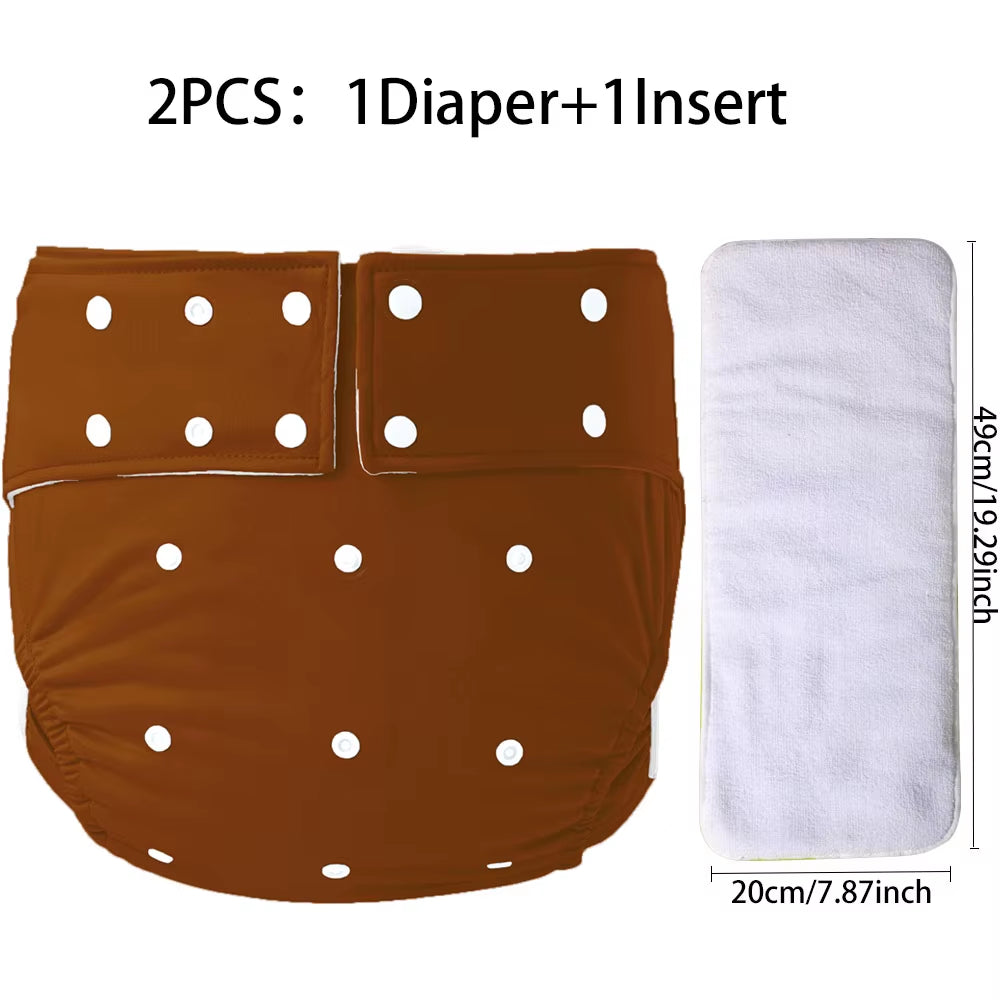 Washable Adult Cloth Diapers Reusable Adult Pocket Nappy Waterproof Diaper Pants for Adults Breathable Teenage Nappy Trousers