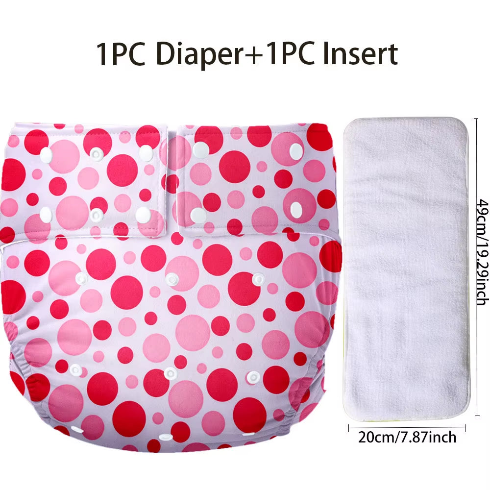 Washable Adult Cloth Diapers Reusable Adult Pocket Nappy Waterproof Diaper Pants for Adults Breathable Teenage Nappy Trousers