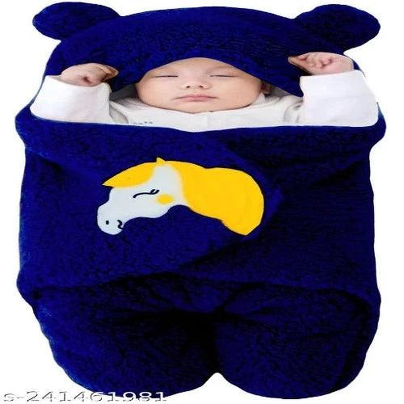 AARNAV Baby Blanket Wearable Swaddle Wrapper for Baby Boys and Baby Girls, Unicorn Navy Blue