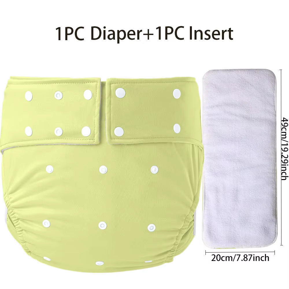 Washable Adult Cloth Diapers Reusable Adult Pocket Nappy Waterproof Diaper Pants for Adults Breathable Teenage Nappy Trousers