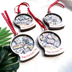 Christmas Baby Clothes Plaques Decor Wooden Baby round Board Ornament Baby First Xmas Ornament Tree Car Pendant Decorations