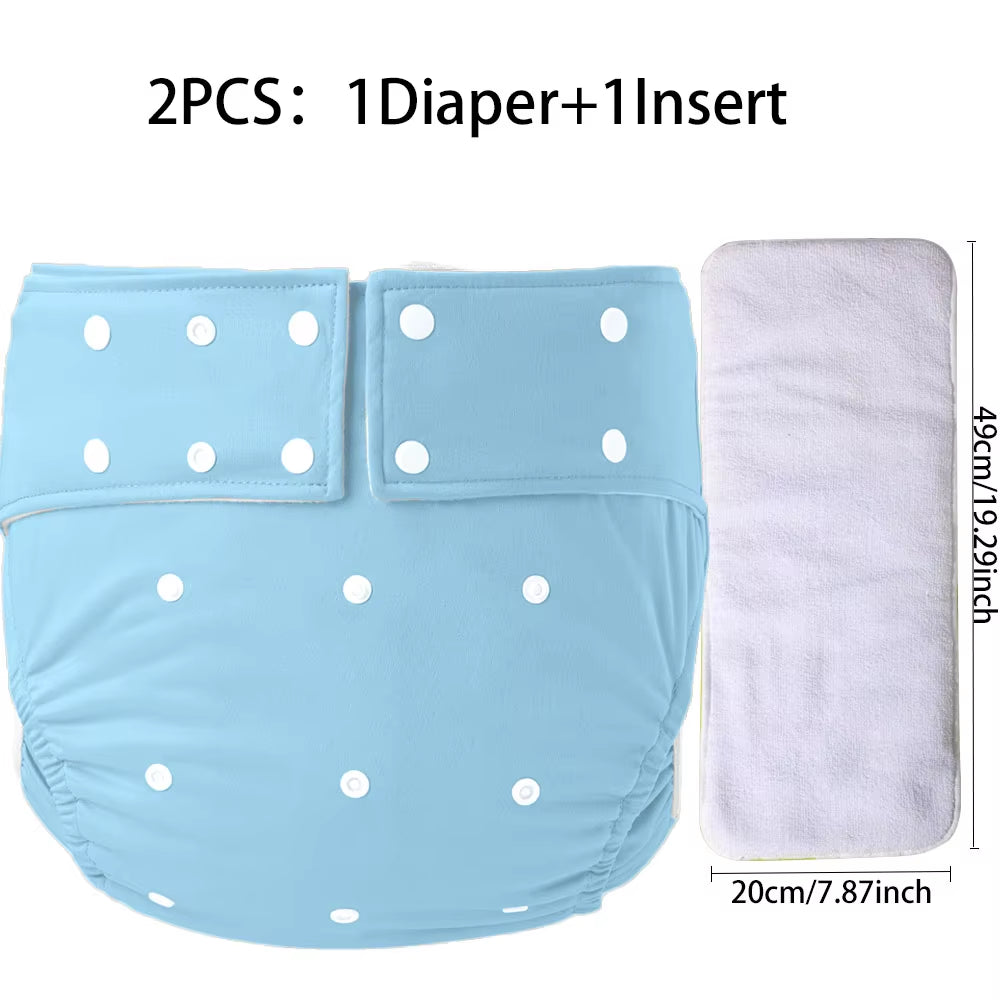 Washable Adult Cloth Diapers Reusable Adult Pocket Nappy Waterproof Diaper Pants for Adults Breathable Teenage Nappy Trousers