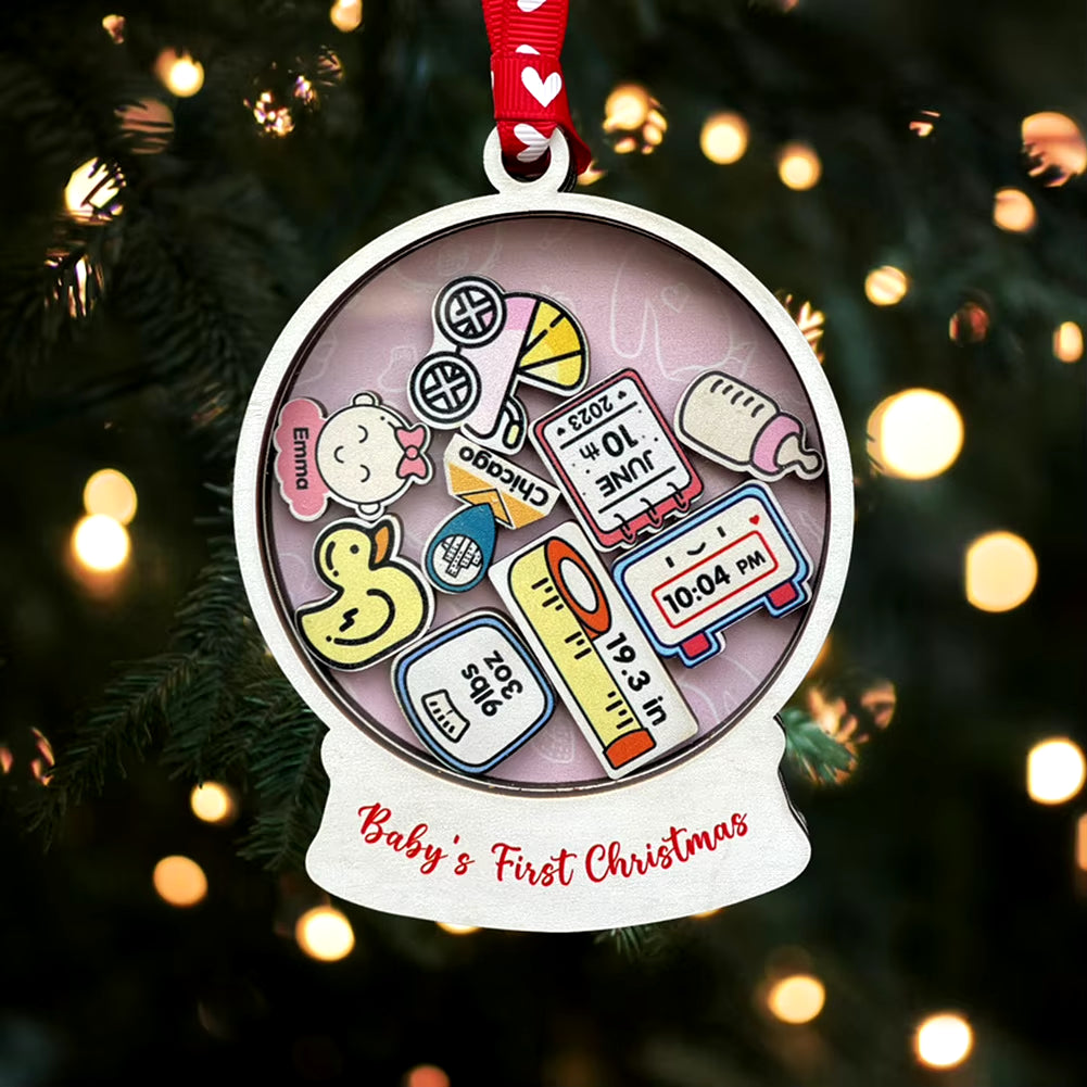 Christmas Baby Clothes Plaques Decor Wooden Baby round Board Ornament Baby First Xmas Ornament Tree Car Pendant Decorations