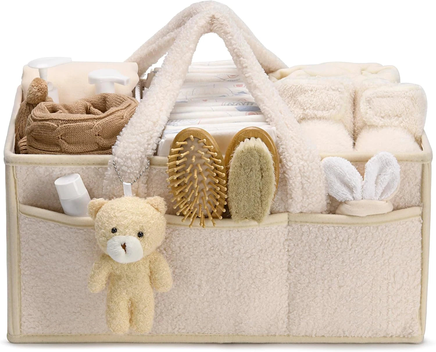Baby Diaper Organizer Caddy for Changing Table, Nursery Storage Baby Basket, Portable Car Diaper Caddy Basket, Baby Shower Gifts