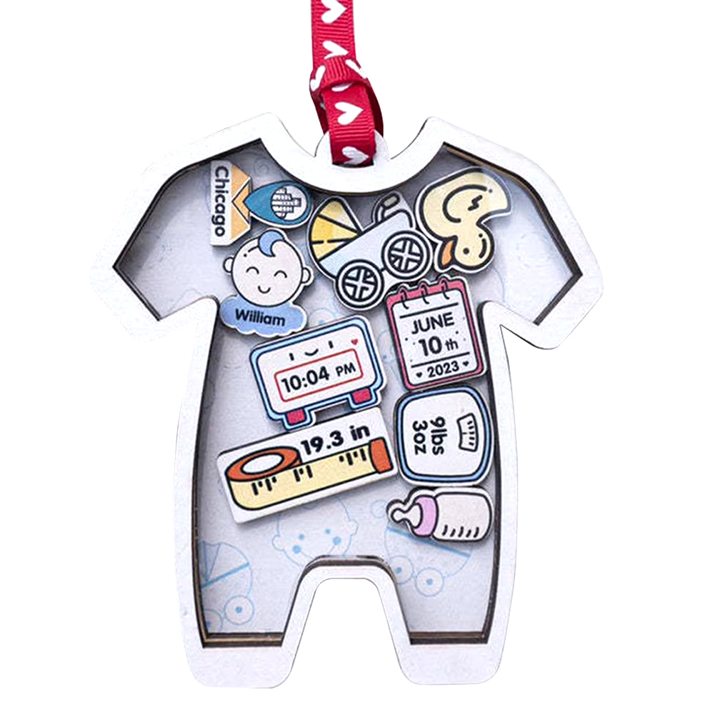 Christmas Baby Clothes Plaques Decor Wooden Baby round Board Ornament Baby First Xmas Ornament Tree Car Pendant Decorations