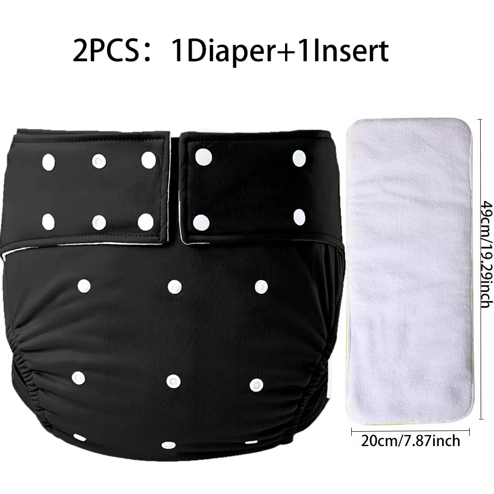 Washable Adult Cloth Diapers Reusable Adult Pocket Nappy Waterproof Diaper Pants for Adults Breathable Teenage Nappy Trousers