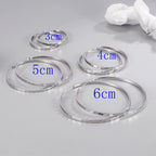 925 Sterling Silver Square Cutting Earrings for Women 3/4/5/6 CM Big Earrings Jewelry Ladies Aesthetic Accessories